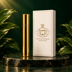10 ml pocket-size gold travel spray with matching ivory white Rayrah box